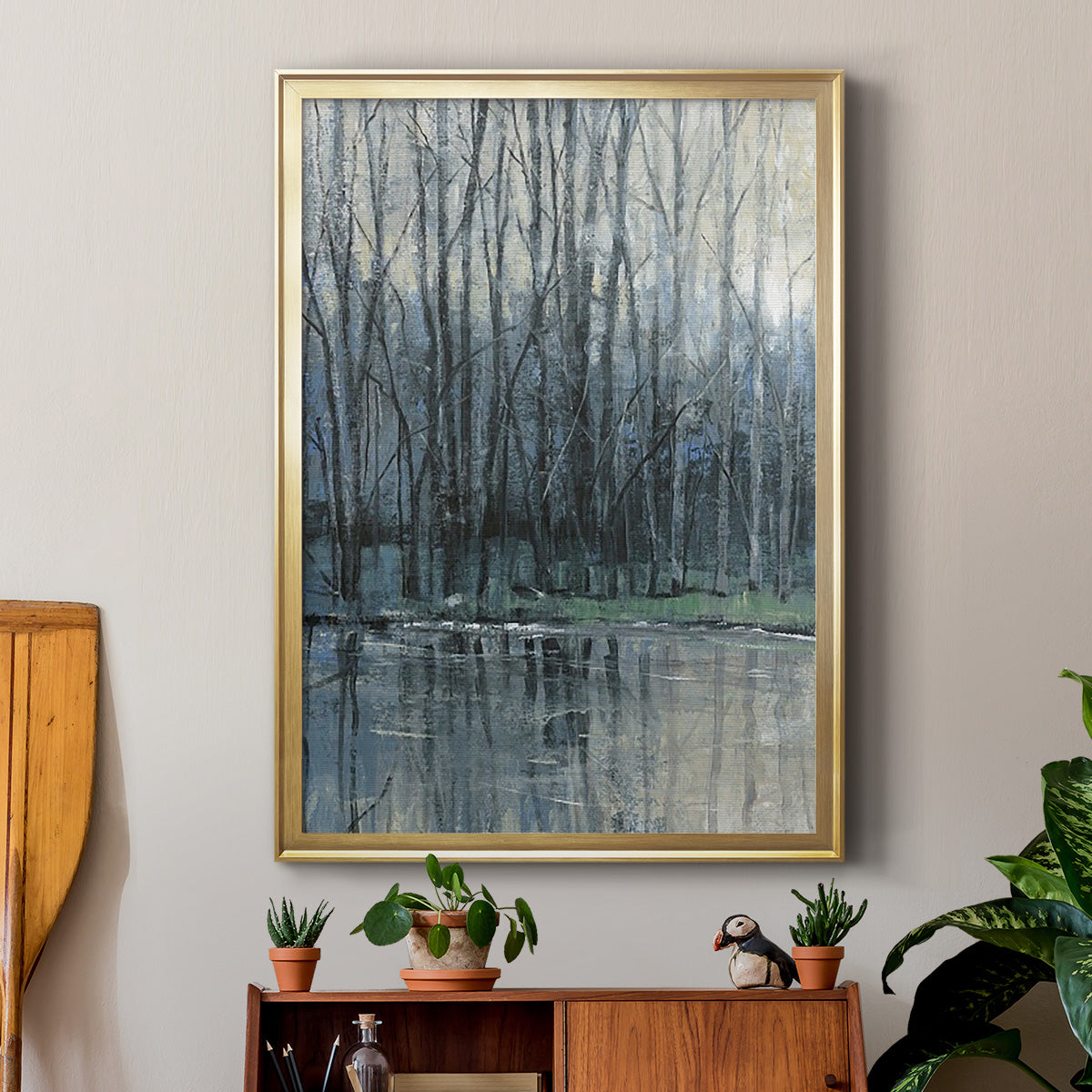 Morning Drizzle I - Modern Framed Canvas Print