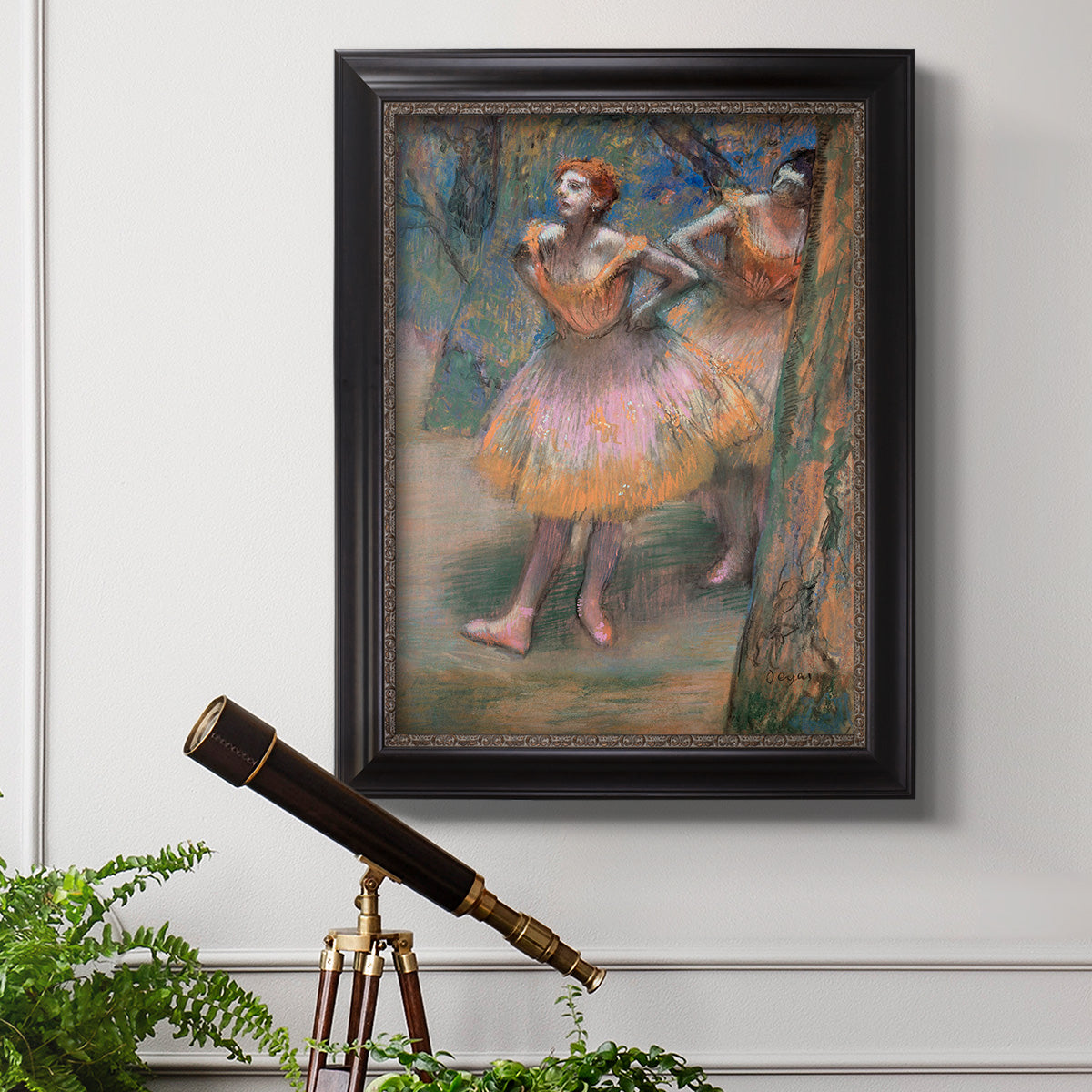 Two Dancers - Ornate Framed Canvas Print