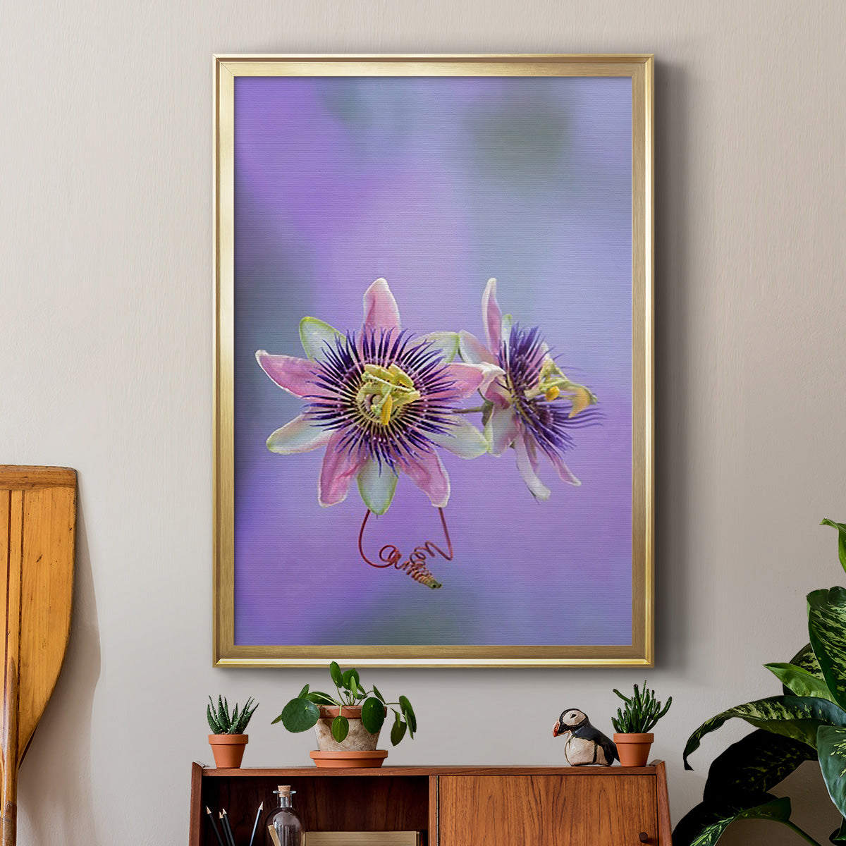 Exotic Flower Burst II - Modern Framed Canvas Print