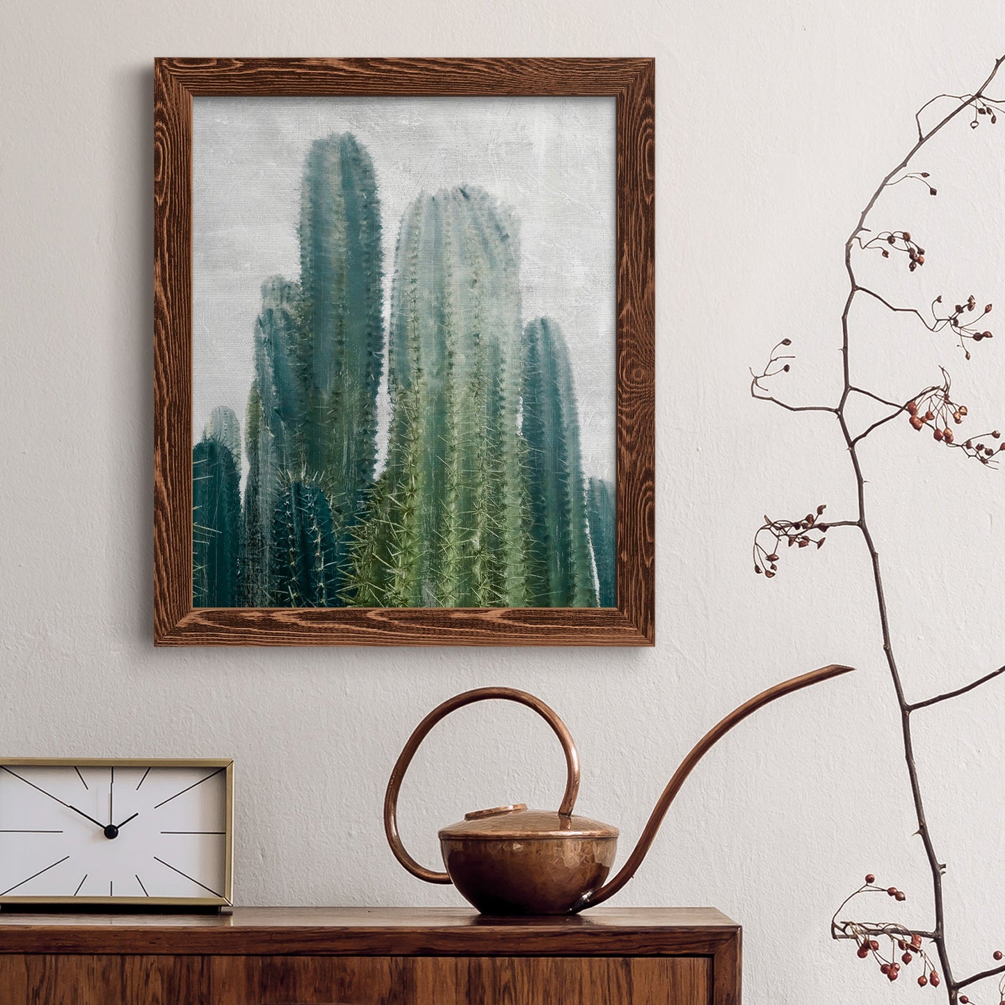 Aruba Cacti II - Barnwood Framed Canvas Print