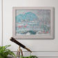 Impressionist coastal village landscape in Norway by Claude Monet in an ornate weathered white frame displayed in a light-toned interior setting.
