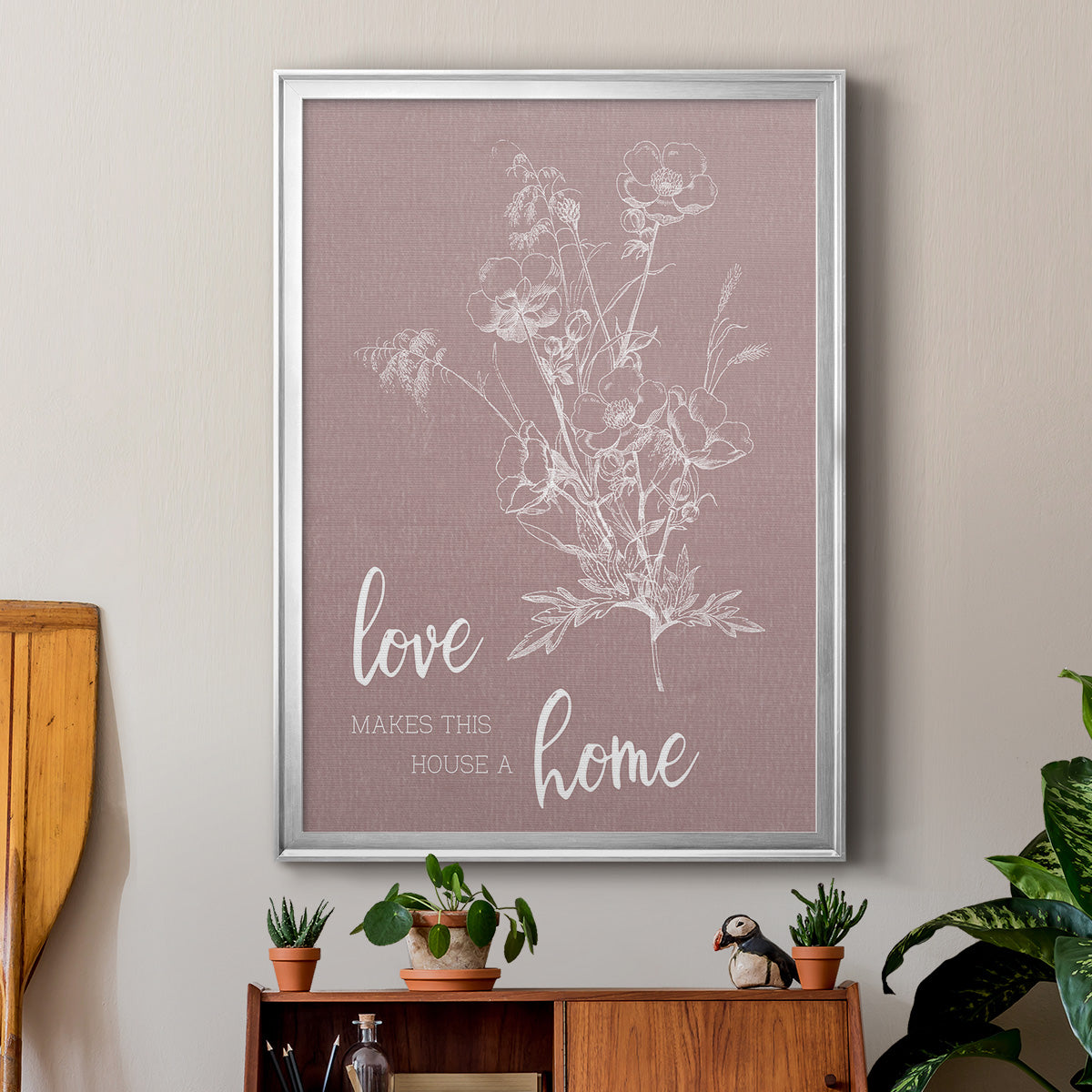Love Home - Modern Framed Canvas Print