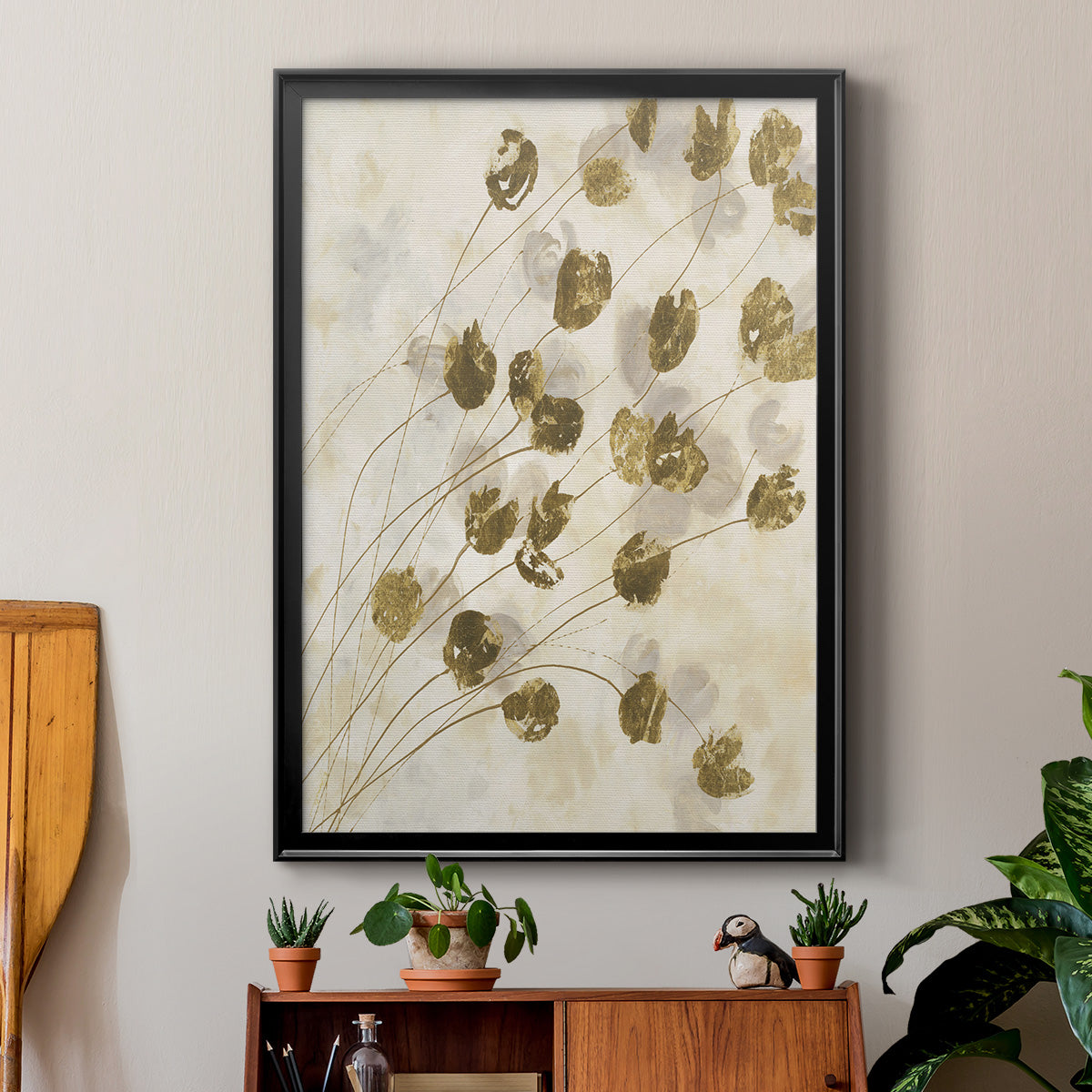 Elegance In Bloom IV - Modern Framed Canvas Print
