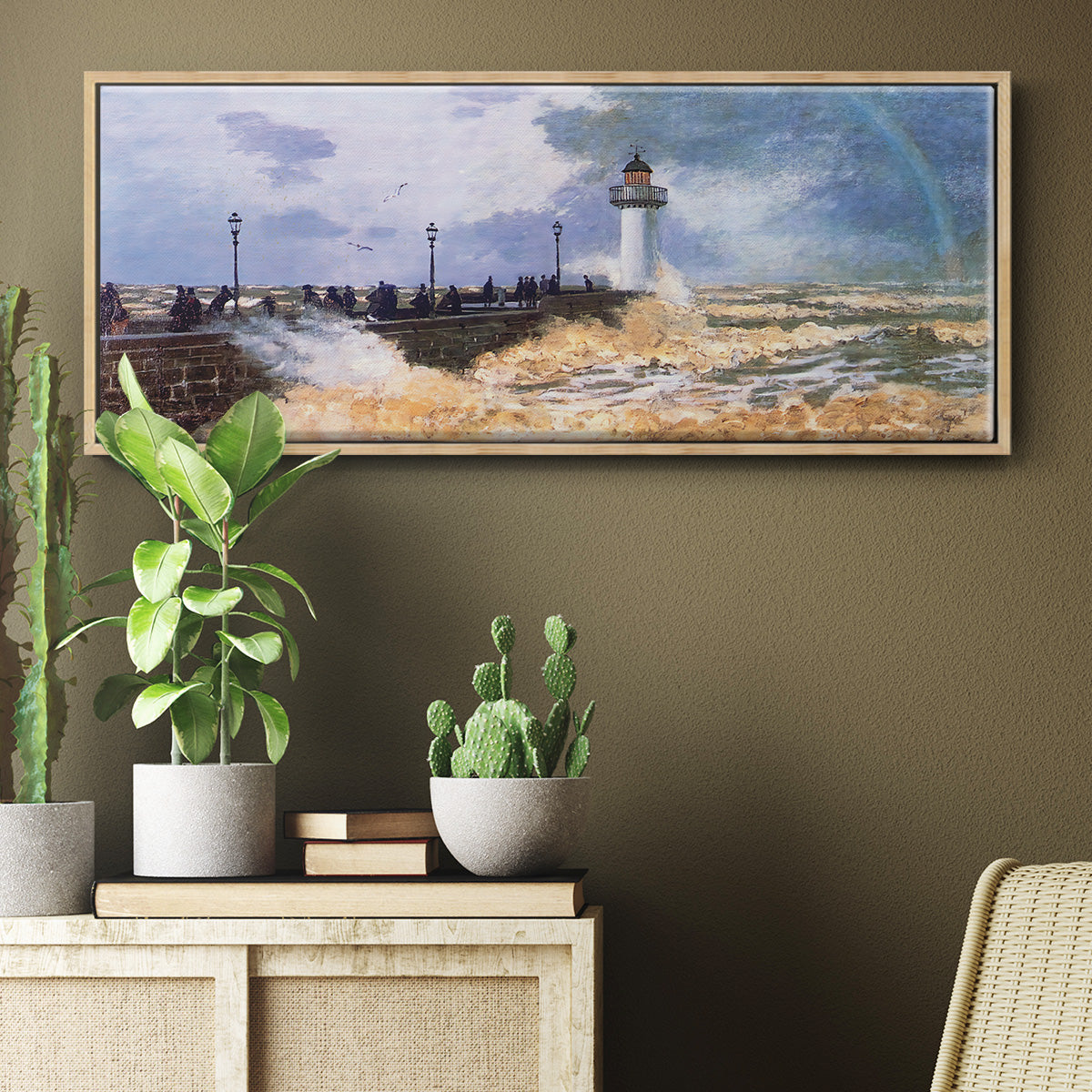 The Jetty at Le Havre, 1868 - Floater Framed Canvas Print