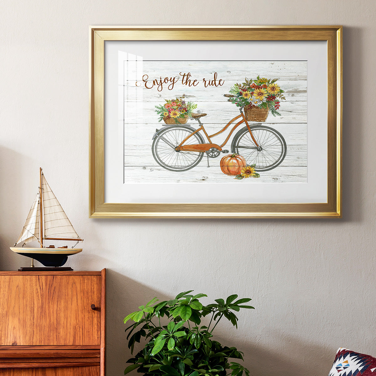 Harvest Bike - Modern Framed Art Print