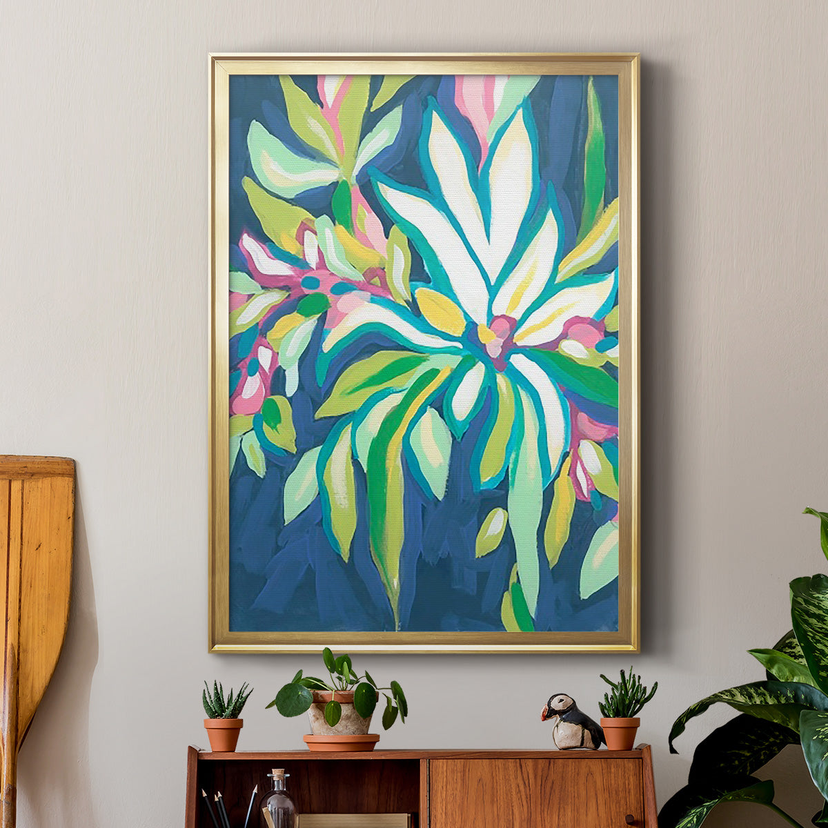 Blue Tropics IV - Modern Framed Canvas Print