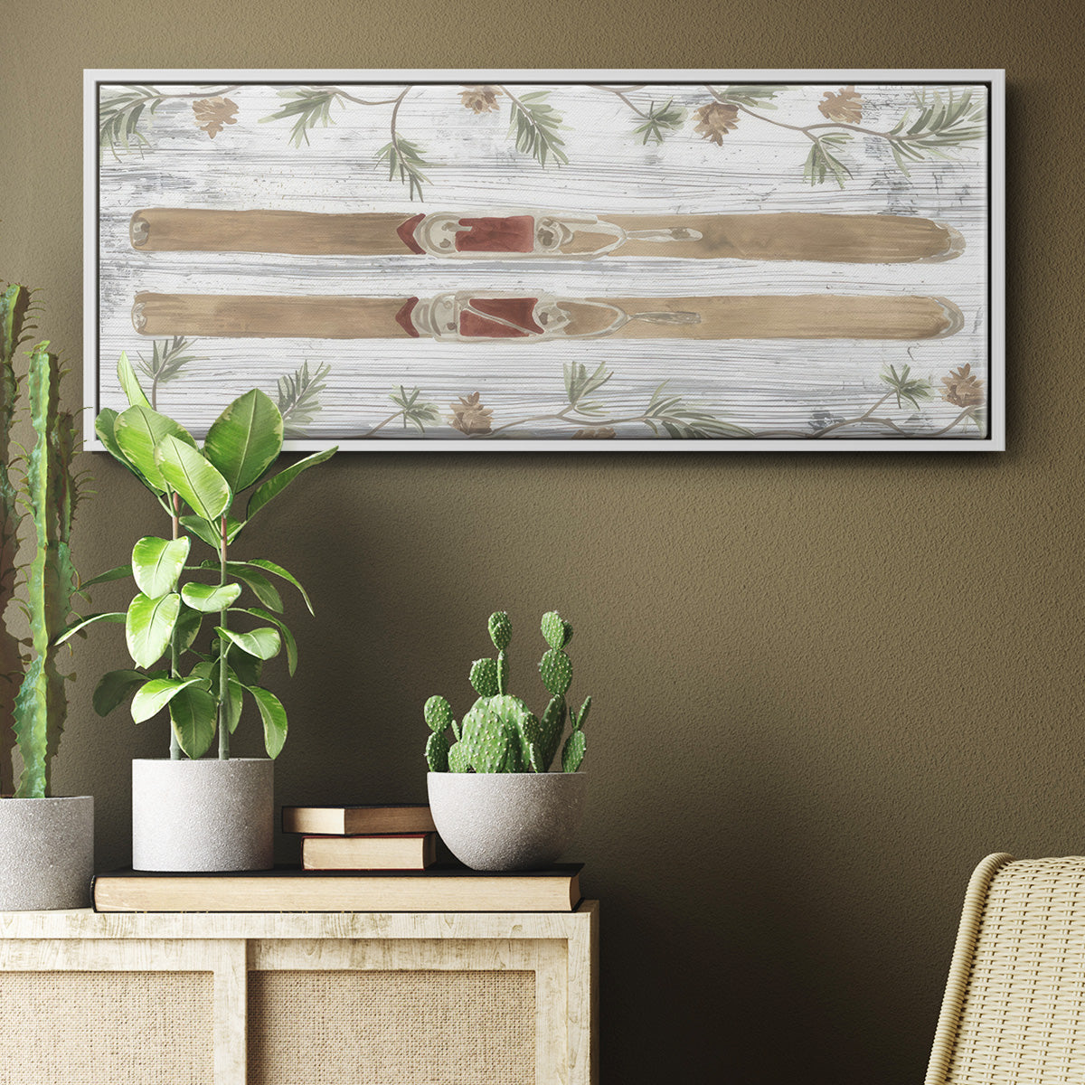 Pinecone Lodge Collection D - Floater Framed Canvas Print