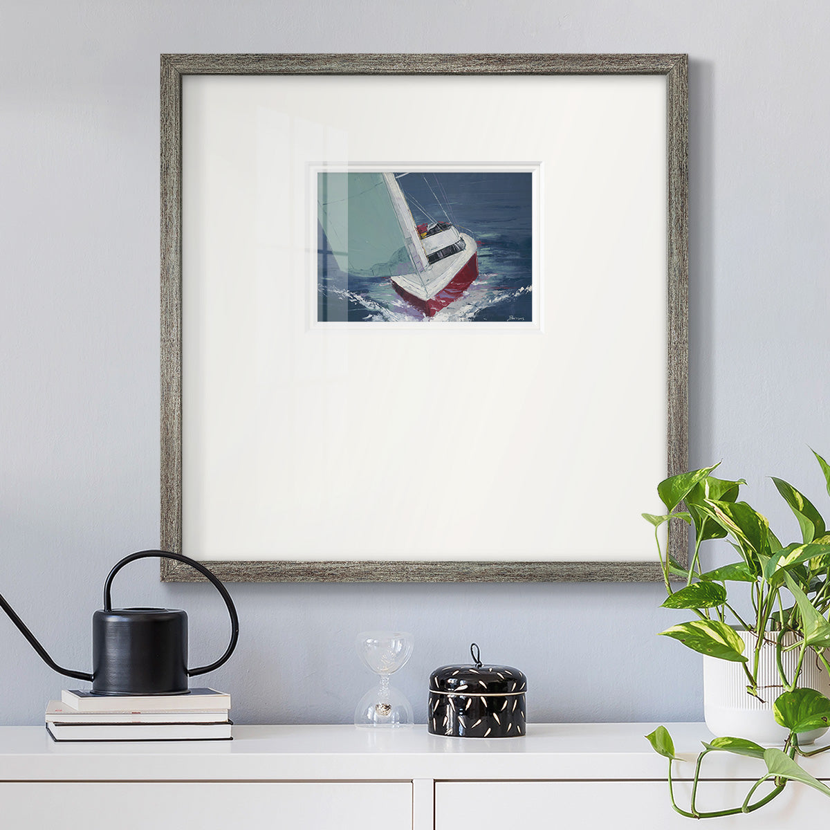 Day Sailing Premium Framed Print Double Matboard