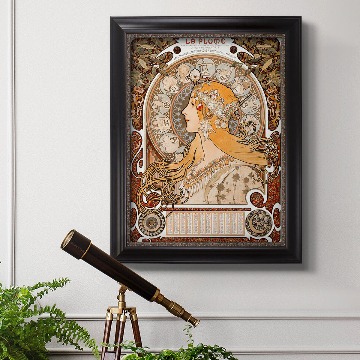 Zodiaque (La Plume) - Ornate Framed Canvas Print