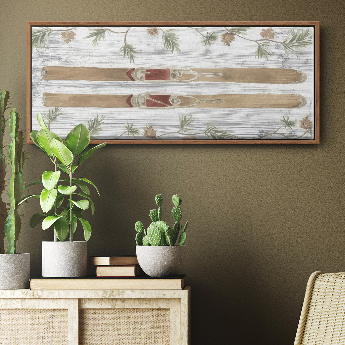 Pinecone Lodge Collection D - Floater Framed Canvas Print