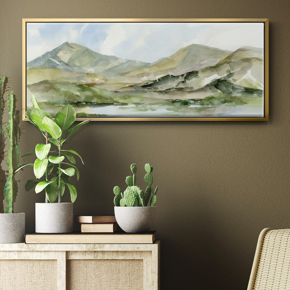 Serene Mountains II - Floater Framed Canvas Print