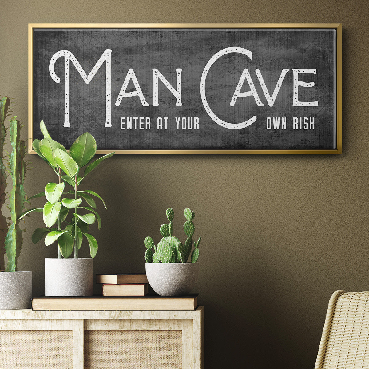 Man Cave - Floater Framed Canvas Print