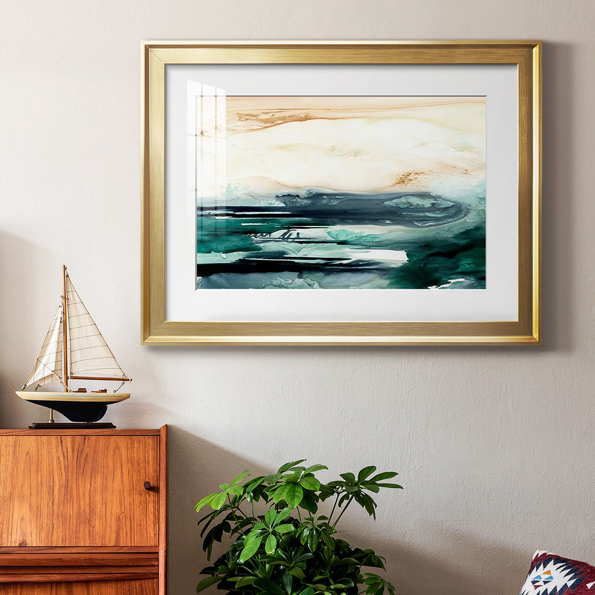 Sea Foam Flow II Premium Framed Print - Ready to Hang