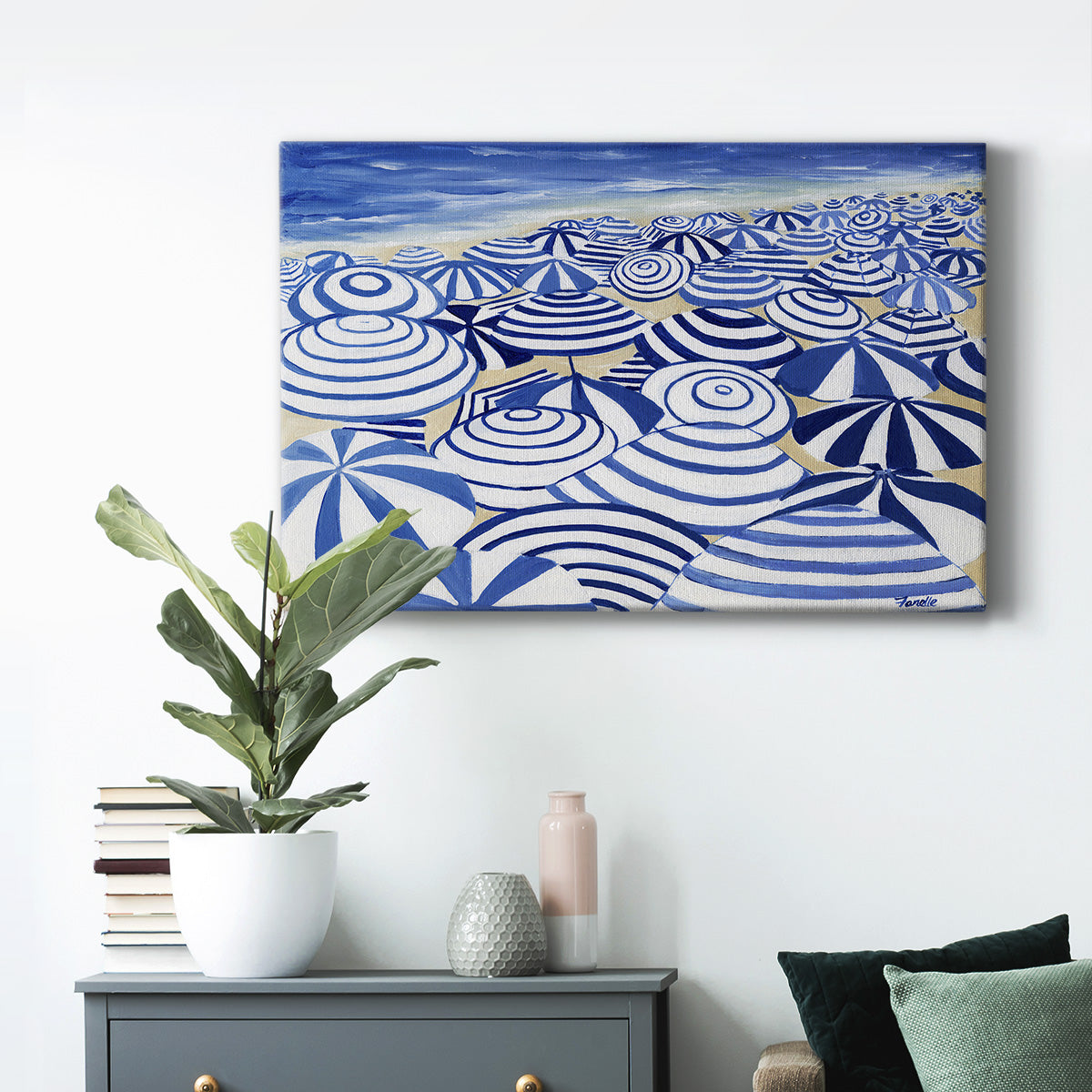 Candy Bowl Prussian Blue - Canvas Art Print