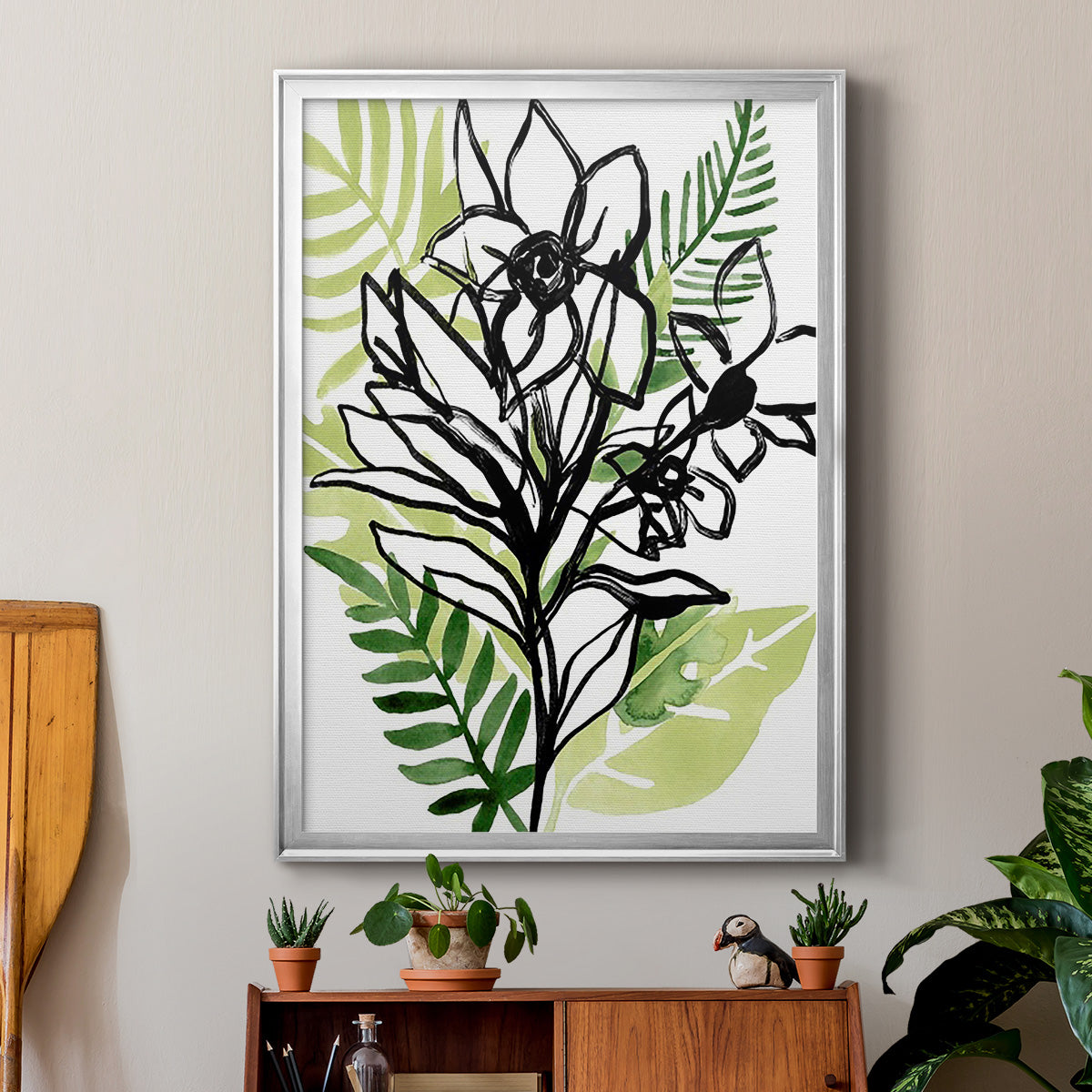 Tropical Sketchbook II - Modern Framed Canvas Print