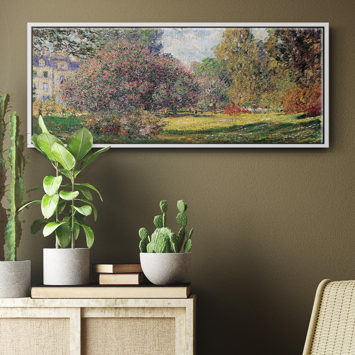 The Park - Floater Framed Canvas Print