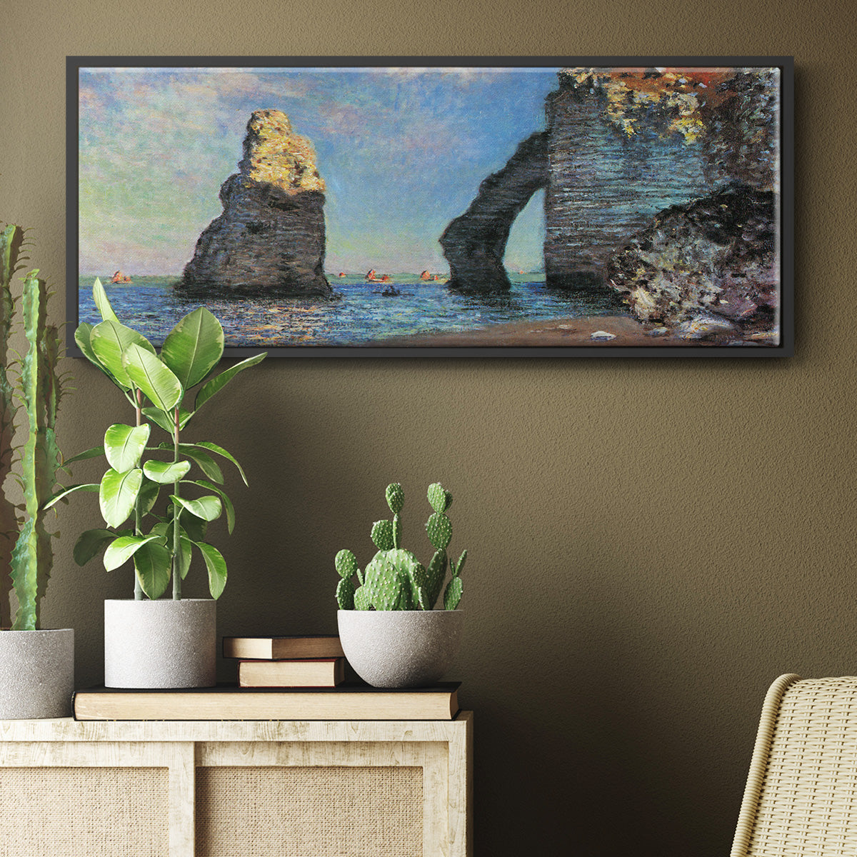 The Rocky Cliffs of Étretat - Floater Framed Canvas Print