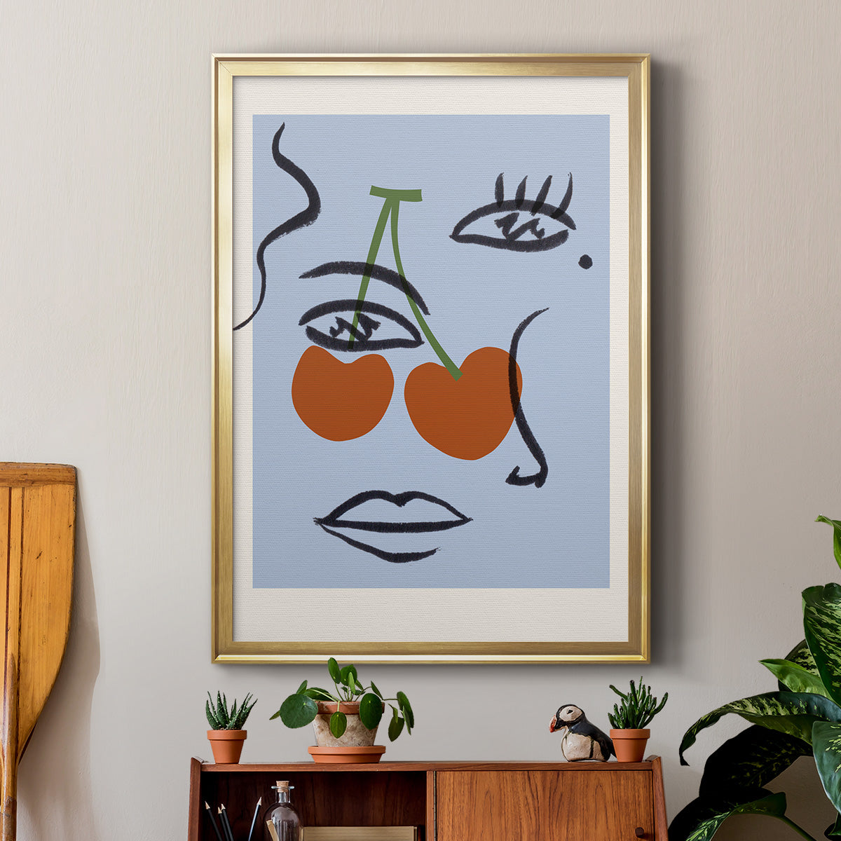 Cherry Baby I - Modern Framed Canvas Print