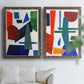 Colorful Shapes III - Premium Framed Canvas 2 Piece Set - Ready to Hang