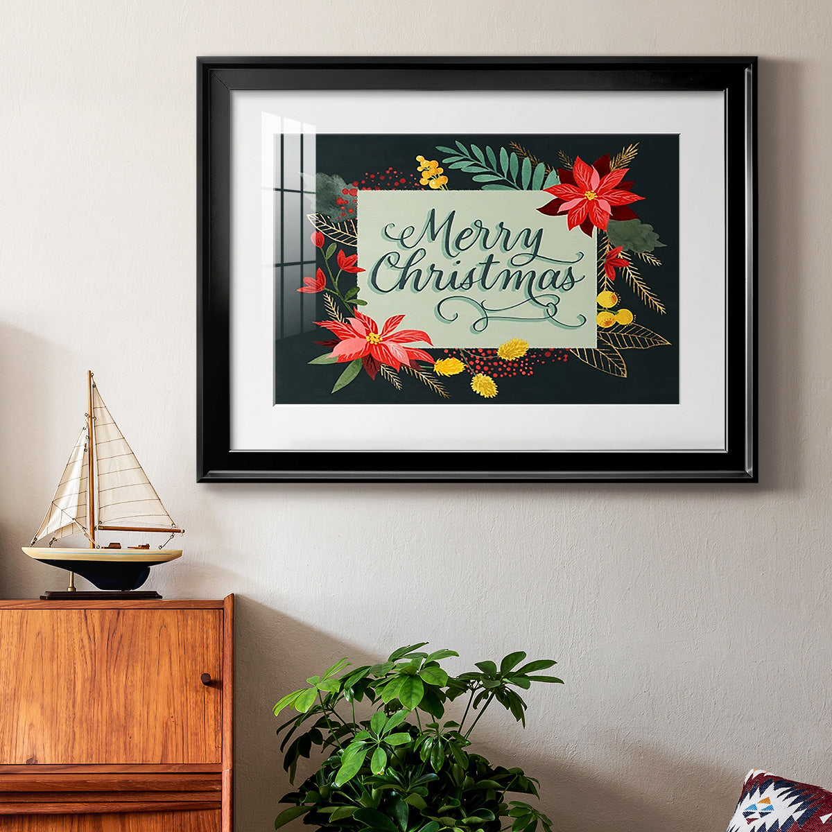 Bright Christmas Night  I - Modern Framed Art Print