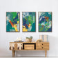 Tropical Graphics I - Framed Premium Gallery Wrapped Canvas L Frame 3 Piece Set - Ready to Hang