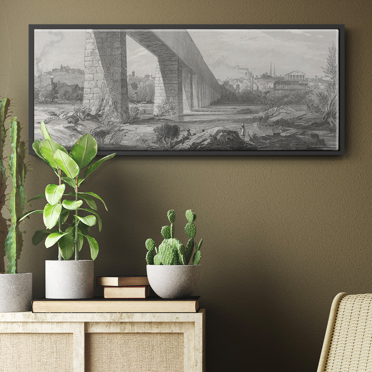 Richmond from the James - Floater Framed Canvas Print