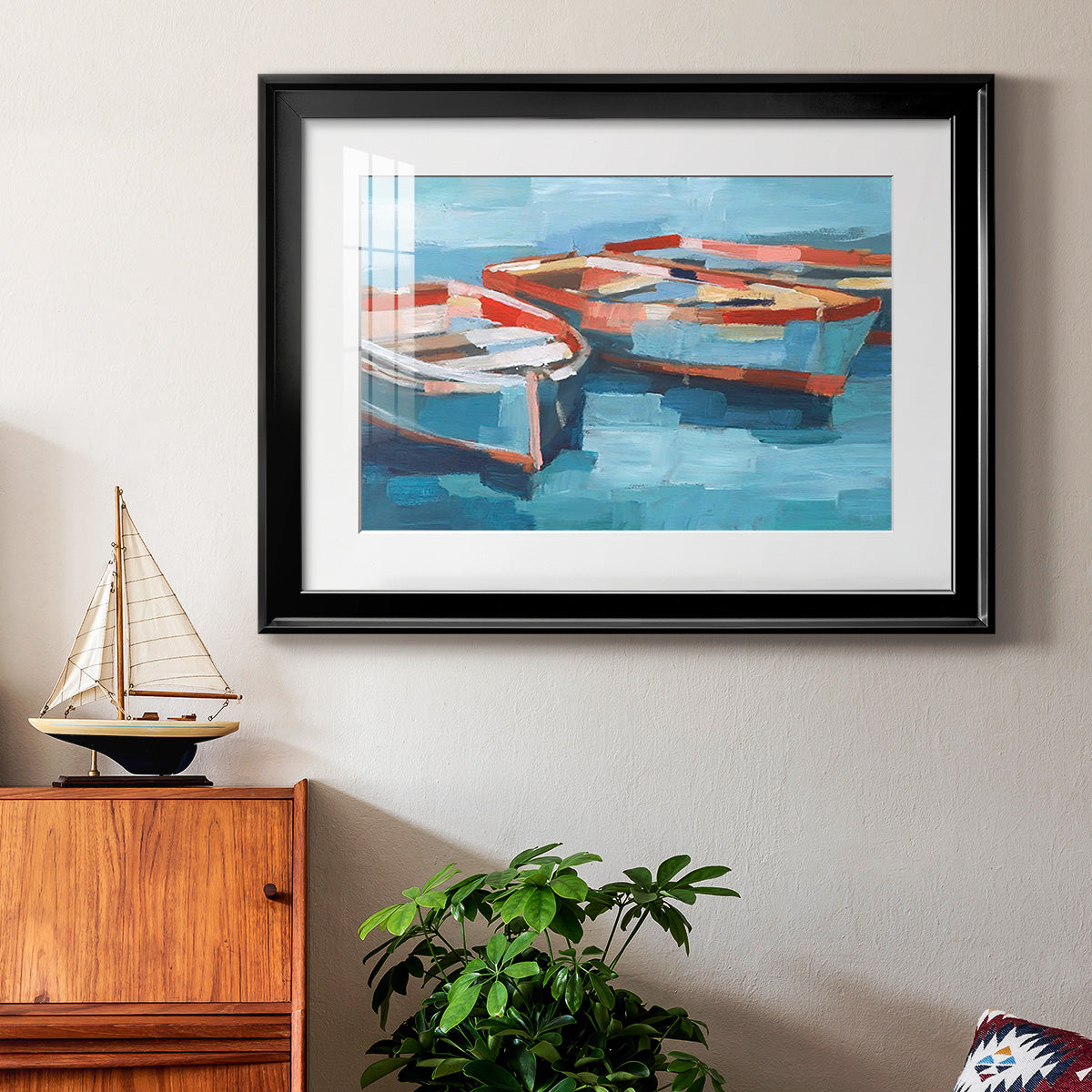 Primary Boats II Premium Framed Print - Ready to Hang