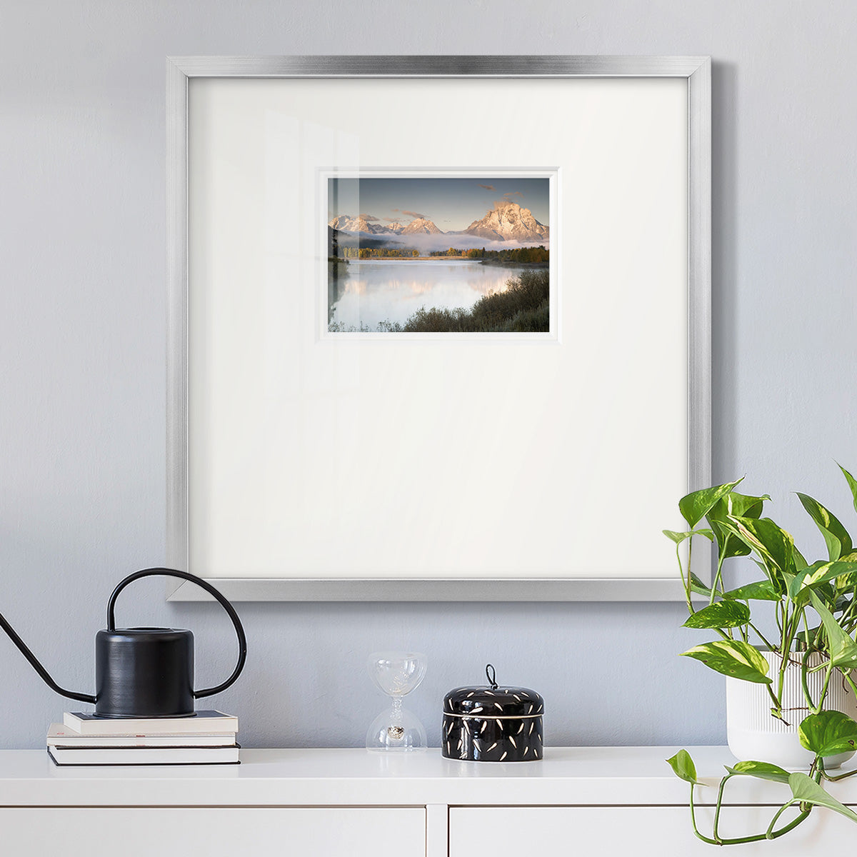 Snake River Fog Premium Framed Print Double Matboard