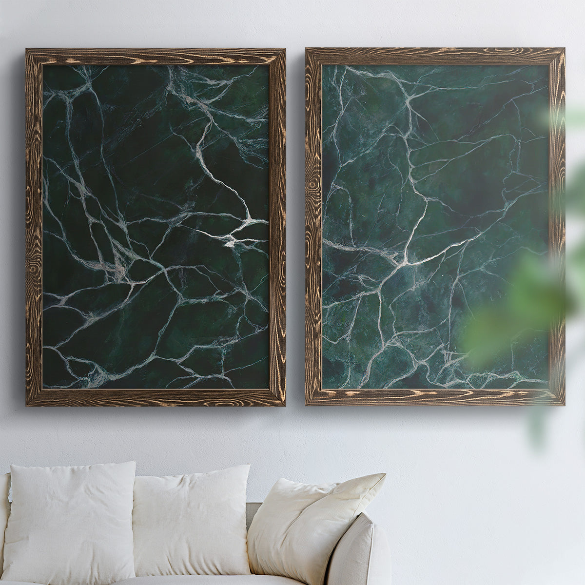 Jade Marble I - Premium Framed Canvas 2 Piece Set - Ready to Hang