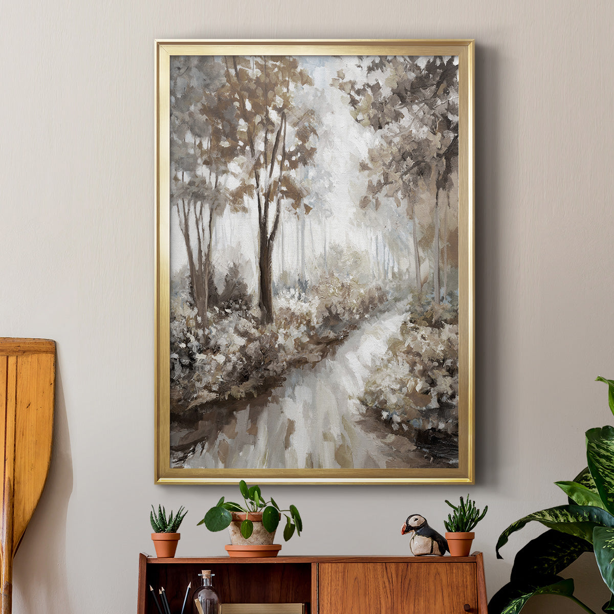 Into the Woods - Modern Framed Canvas Print