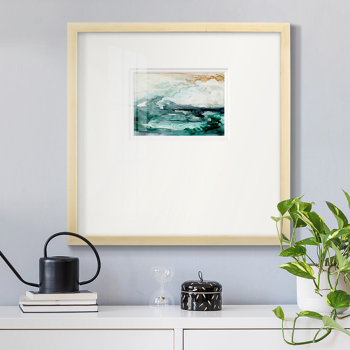 Sea Foam Flow I Premium Framed Print Double Matboard