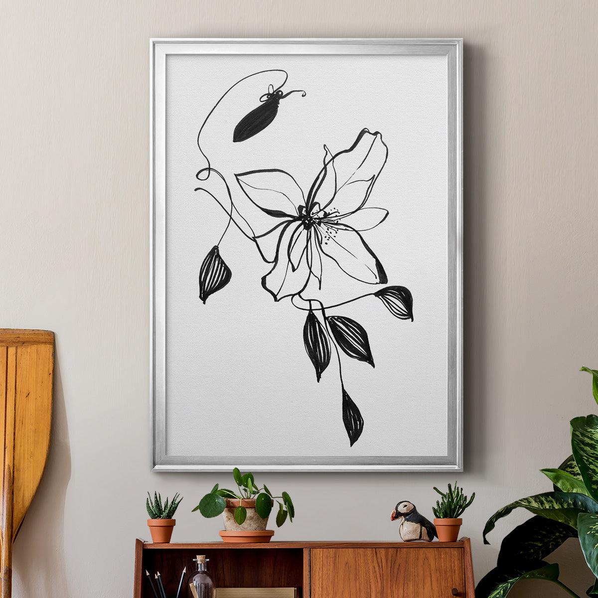 Wild Clematis I - Modern Framed Canvas Print