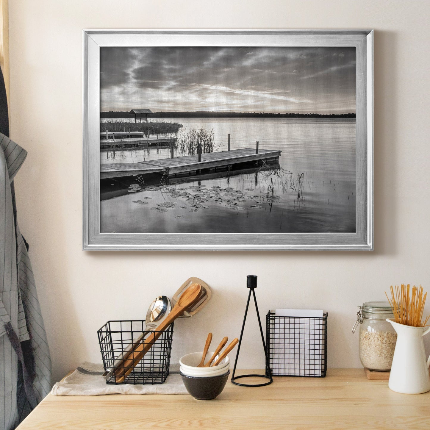 Soft Summer Sunrise - Modern Framed Canvas Print