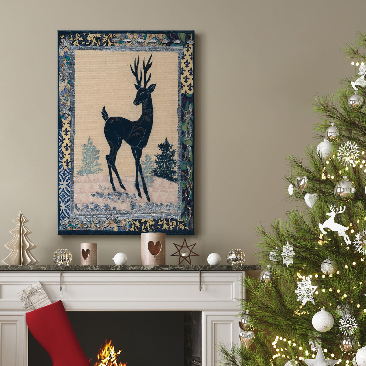 Deer Silhouette Premium Gallery Wrapped Canvas - Ready to Hang