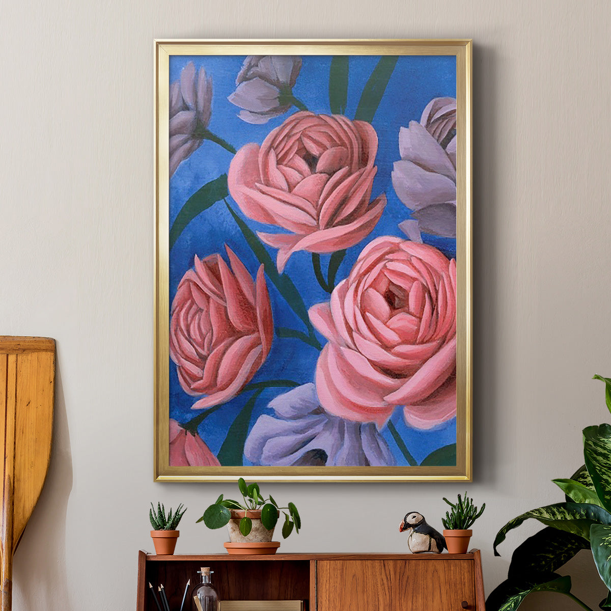 Layered Petals I - Modern Framed Canvas Print