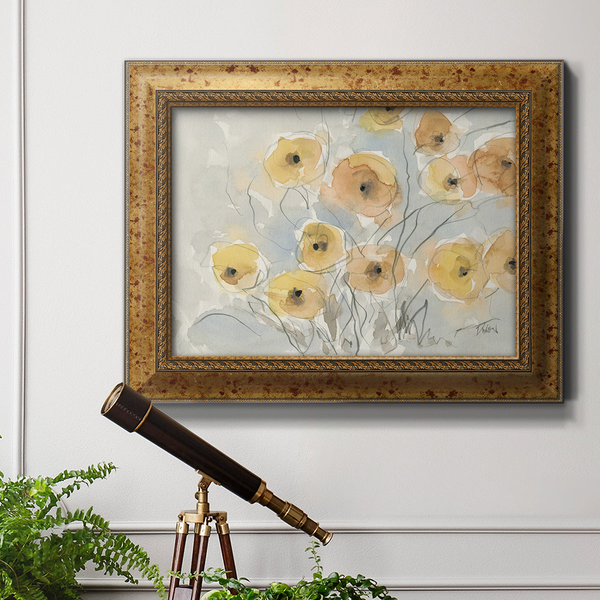 Sunset Poppies I Premium Framed Canvas- Ready to Hang