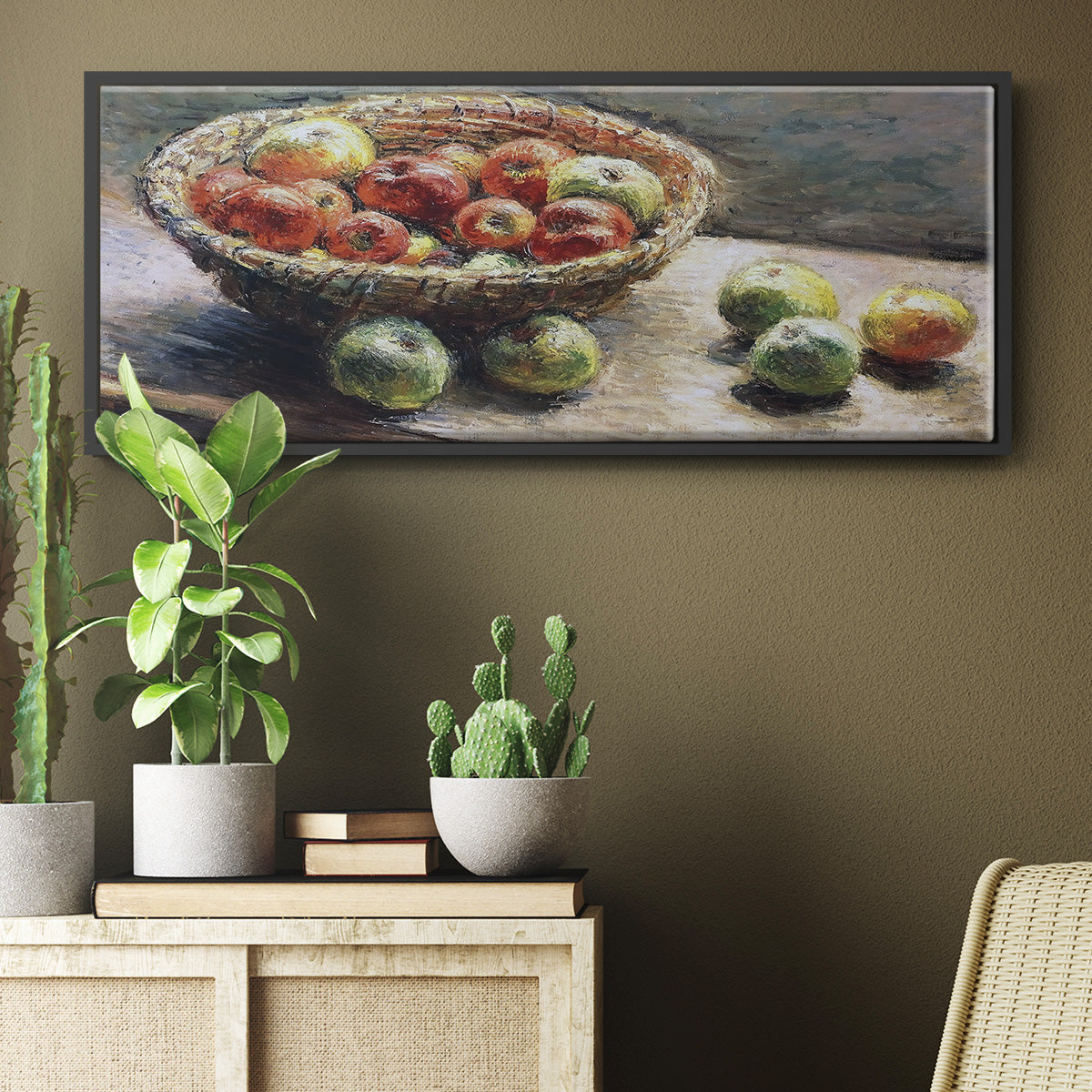 The Plate with Apples, 1880 - Floater Framed Canvas Print