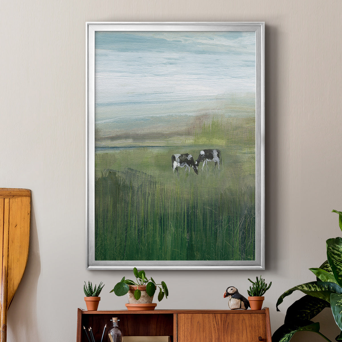 Out to Pasture I - Modern Framed Canvas Print