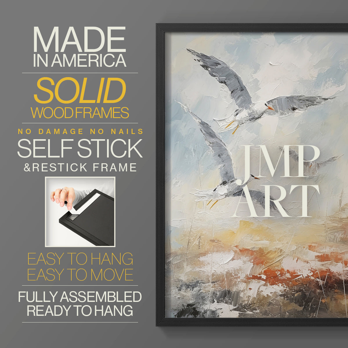 Sea and Shore Series CII - Restickable Framed Art Set