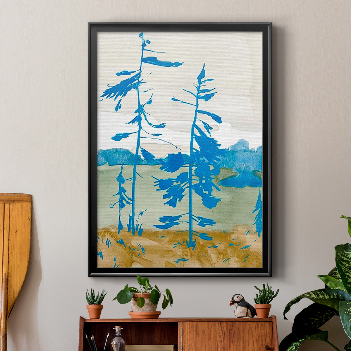 Cerulean Spruce I - Modern Framed Canvas Print