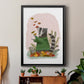 Raccoon Catching Leaves - Modern Framed Canvas Print