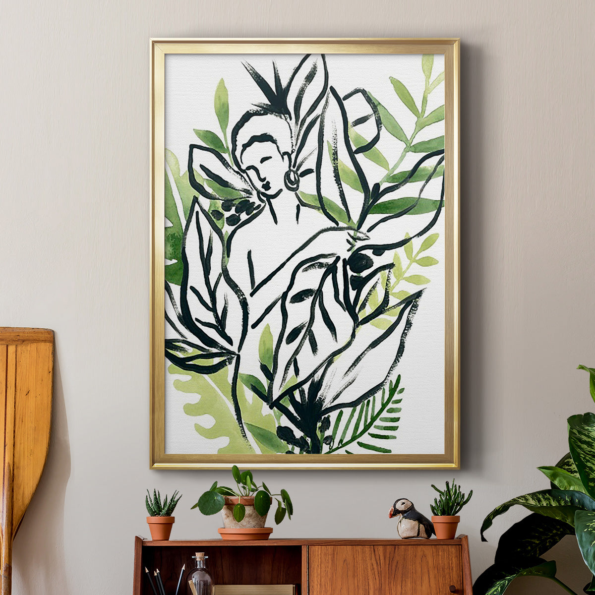 Tropical Sketchbook IV - Modern Framed Canvas Print