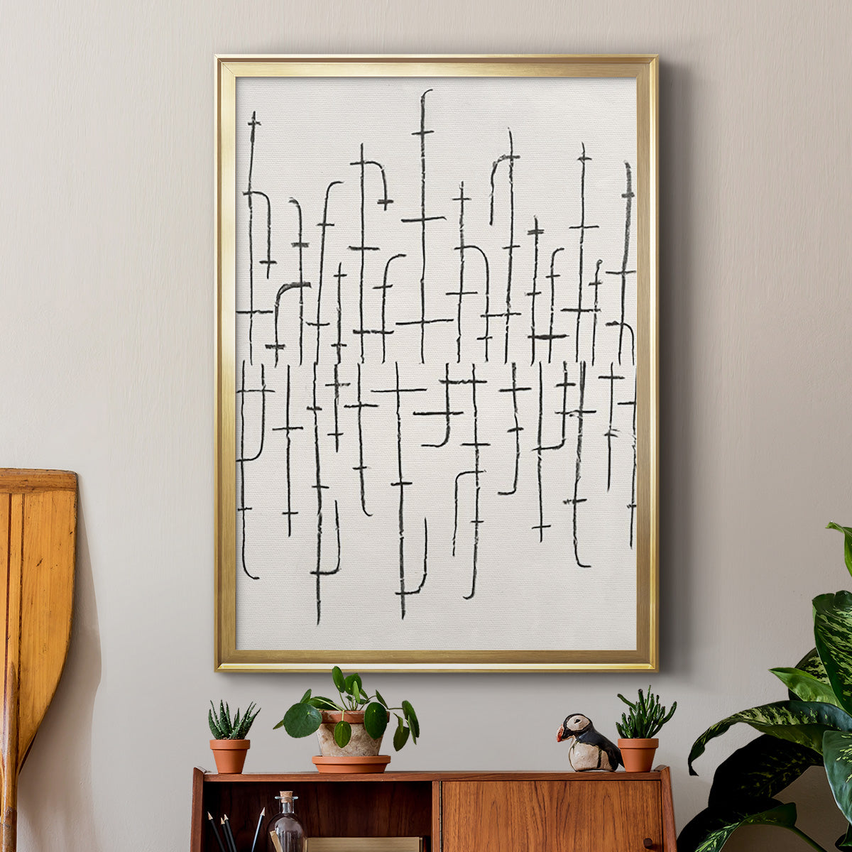 Vertical Arrangement II - Modern Framed Canvas Print