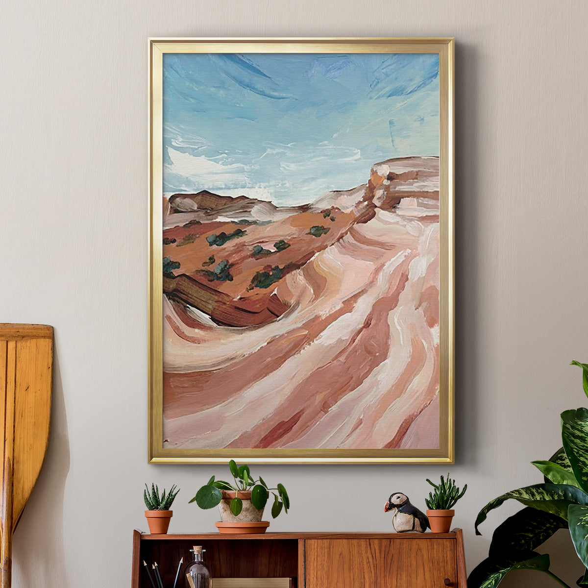 Impasto Plateau II - Modern Framed Canvas Print