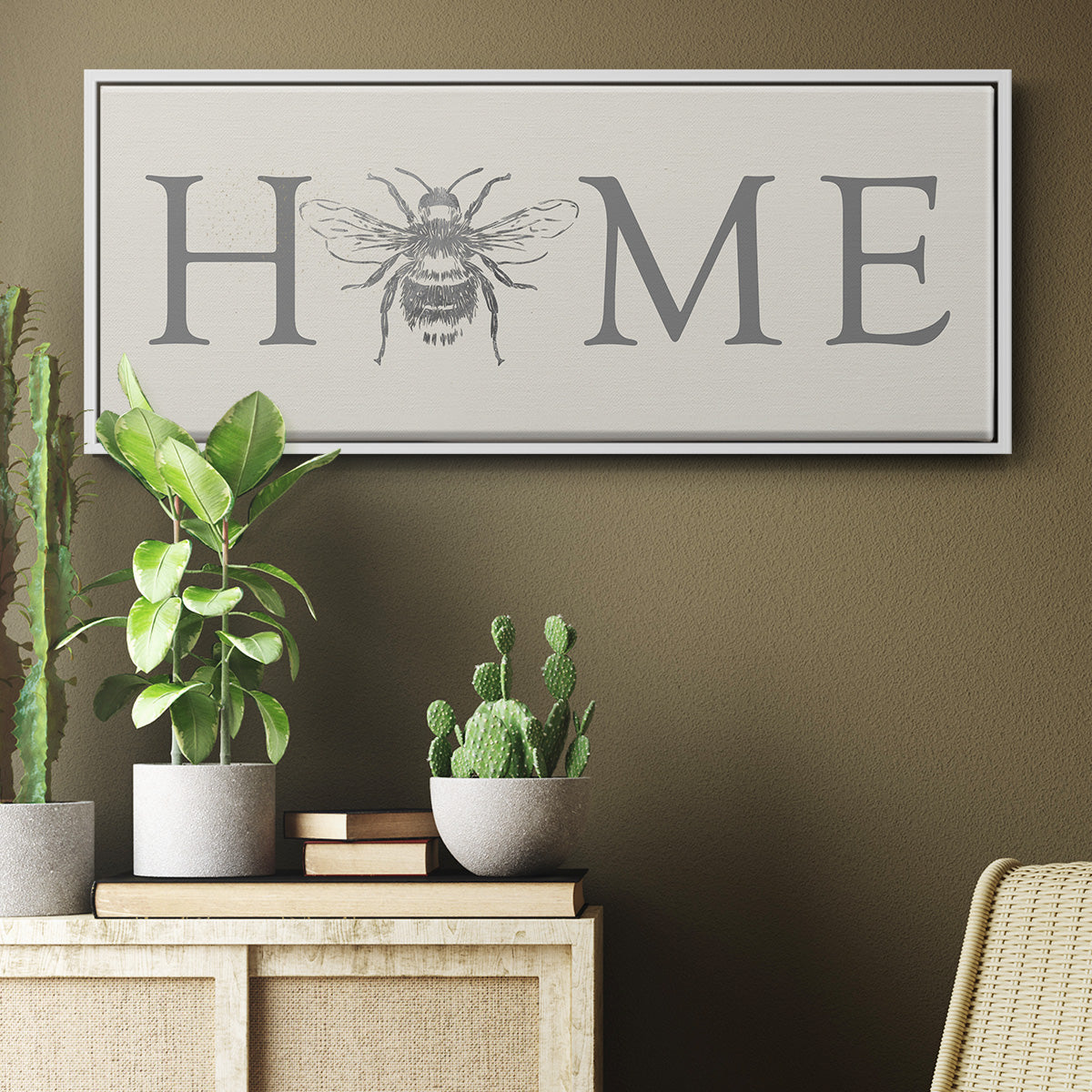 Bee Home - Floater Framed Canvas Print