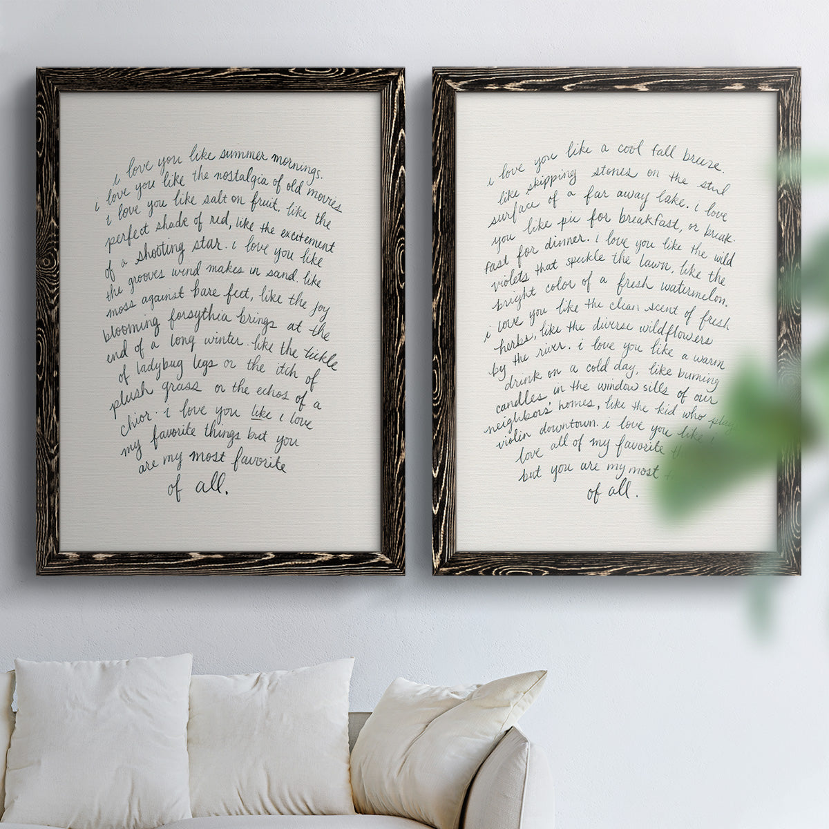 Letter to a Lover I - Premium Framed Canvas 2 Piece Set - Ready to Hang