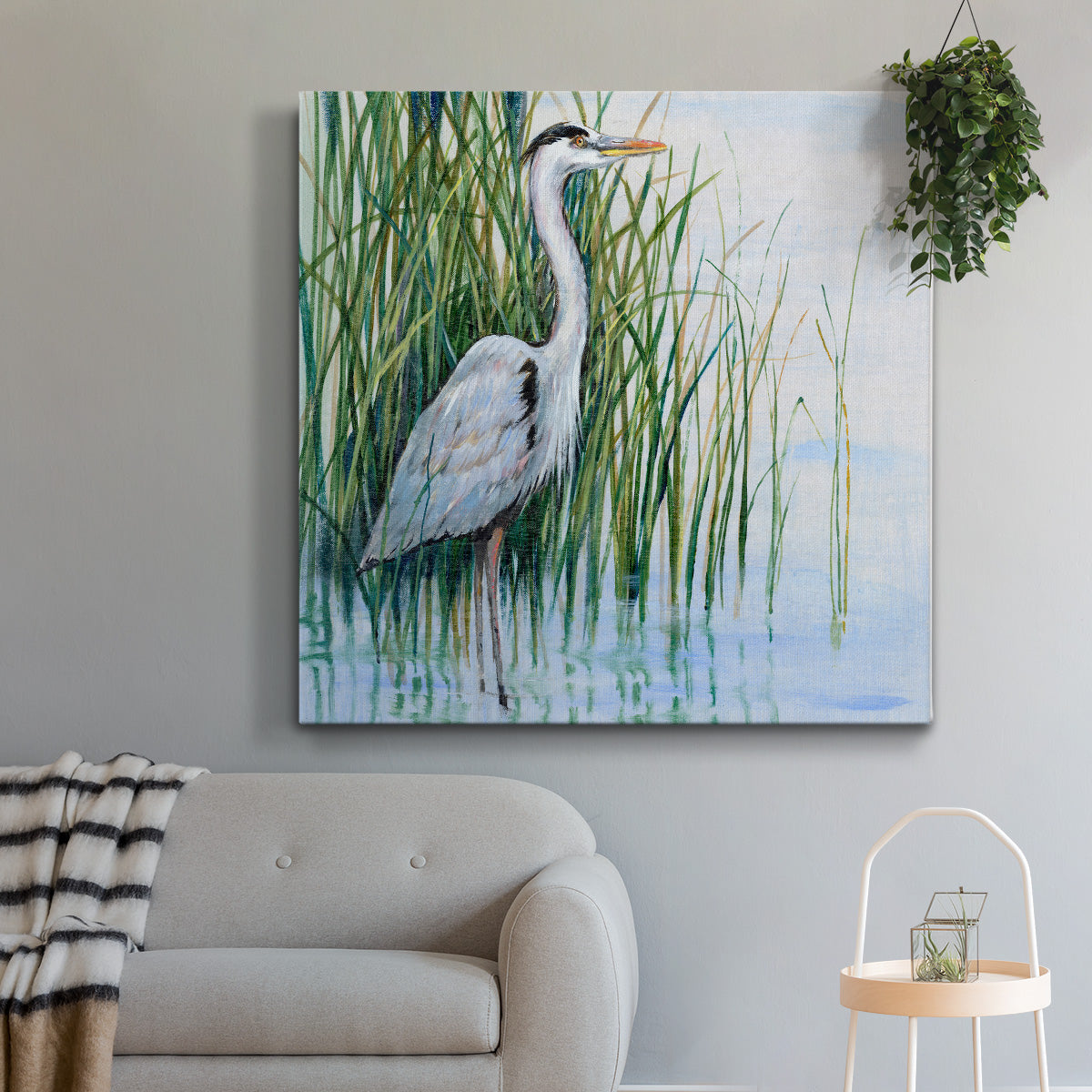 Heron in the Marsh I - Canvas Art Print