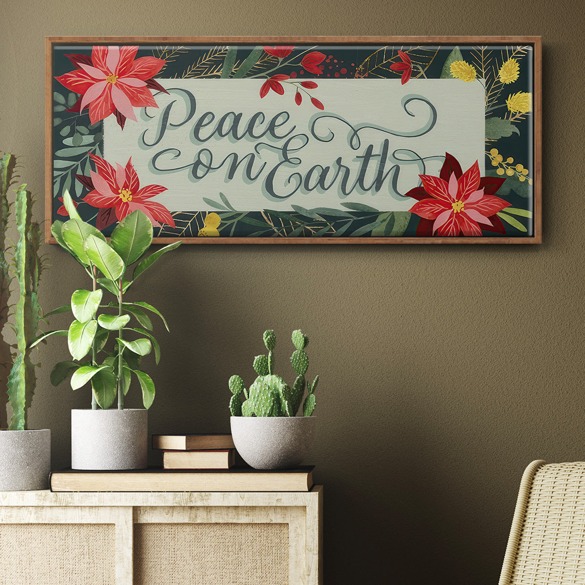 Bright Christmas Night Collection D - Floater Framed Canvas Print