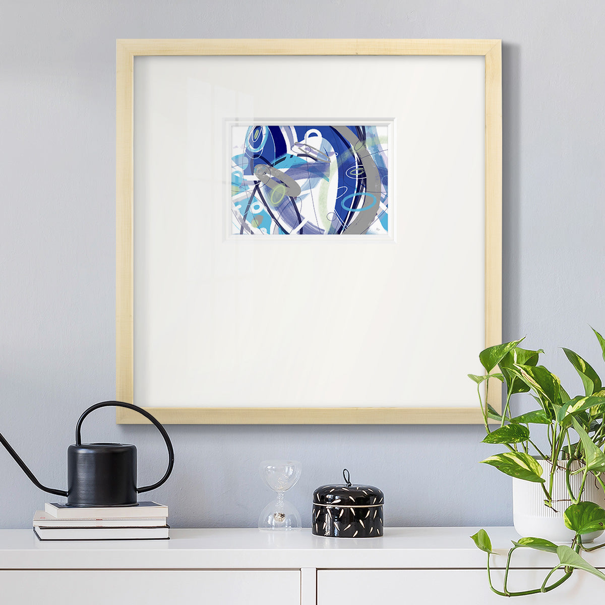 Blue Flow Premium Framed Print Double Matboard