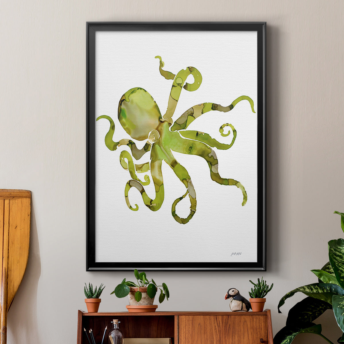 Octopus - Modern Framed Canvas Print